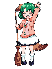 Kyouko from Touhou Project waving at the viewer